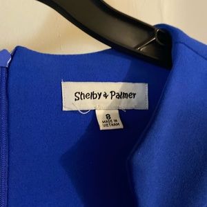 Blue dress with shell neck